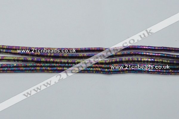 CHE647 15.5 inches 1*2mm tyre plated hematite beads wholesale