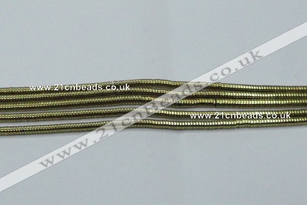 CHE652 15.5 inches 1*3mm tyre plated hematite beads wholesale