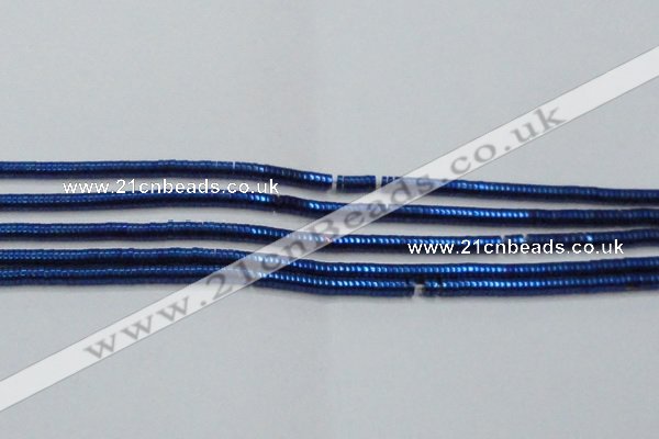 CHE654 15.5 inches 1*3mm tyre plated hematite beads wholesale