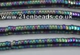 CHE656 15.5 inches 1*3mm tyre plated hematite beads wholesale