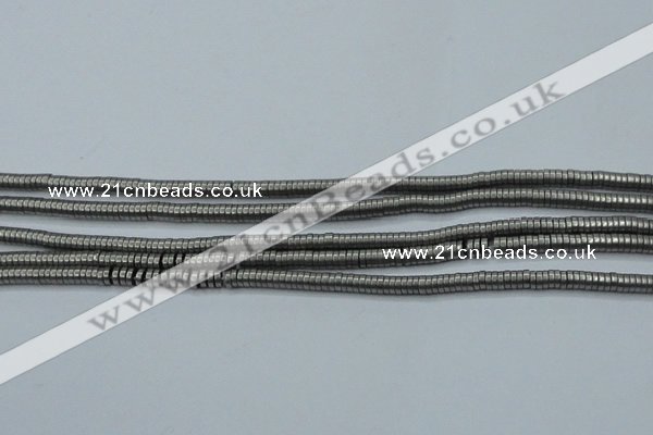 CHE670 15.5 inches 1*2mm tyre matte plated hematite beads