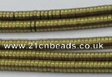 CHE671 15.5 inches 1*2mm tyre matte plated hematite beads