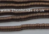 CHE672 15.5 inches 1*2mm tyre matte plated hematite beads