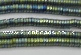 CHE673 15.5 inches 1*2mm tyre matte plated hematite beads