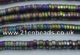 CHE674 15.5 inches 1*2mm tyre matte plated hematite beads