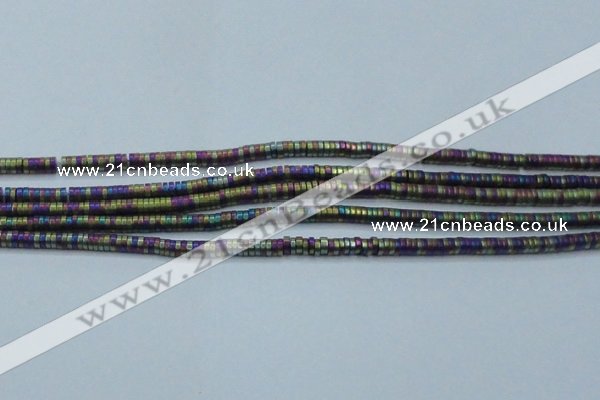 CHE674 15.5 inches 1*2mm tyre matte plated hematite beads