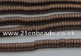 CHE682 15.5 inches 1*4mm tyre matte plated hematite beads