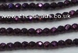 CHE714 15.5 inches 4mm faceted round plated hematite beads