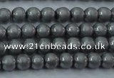 CHE720 15.5 inches 4mm round matte plated hematite beads wholesale