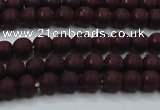 CHE724 15.5 inches 4mm round matte plated hematite beads wholesale