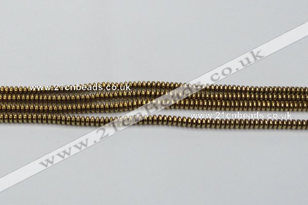 CHE729 15.5 inches 2*4mm rondelle plated hematite beads wholesale