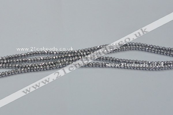 CHE732 15.5 inches 2*4mm faceted rondelle plated hematite beads