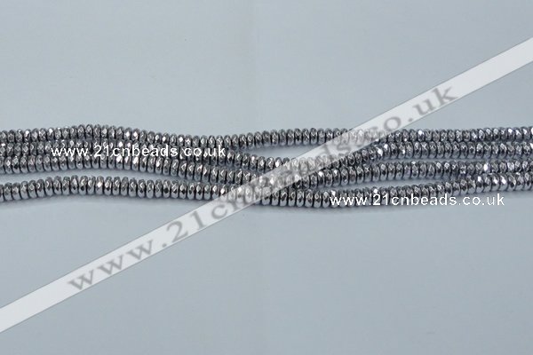 CHE733 15.5 inches 3*6mm faceted rondelle plated hematite beads