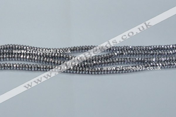 CHE734 15.5 inches 4*8mm faceted rondelle plated hematite beads