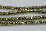 CHE736 15.5 inches 2*3mm faceted rondelle plated hematite beads