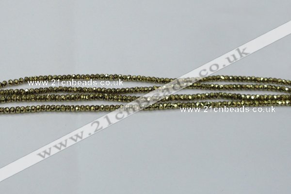 CHE736 15.5 inches 2*3mm faceted rondelle plated hematite beads