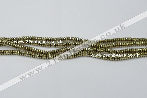 CHE738 15.5 inches 3*6mm faceted rondelle plated hematite beads