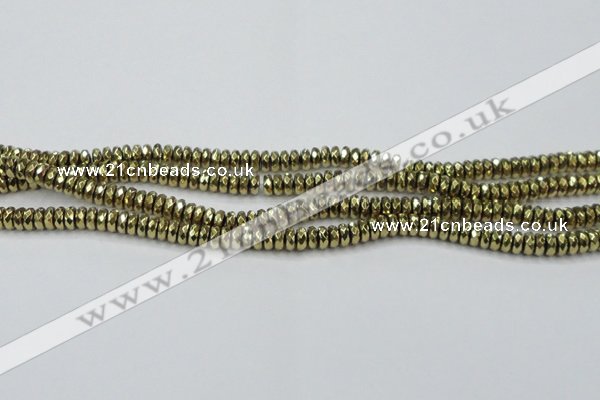 CHE739 15.5 inches 4*8mm faceted rondelle plated hematite beads