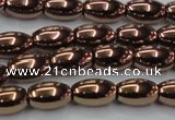 CHE743 15.5 inches 5*8mm rice plated hematite beads wholesale