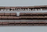 CHE745 15.5 inches 2*4mm tube plated hematite beads wholesale