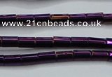 CHE749 15.5 inches 3*5mm tube plated hematite beads wholesale