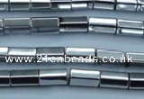 CHE751 15.5 inches 5*8mm faceted tube plated hematite beads