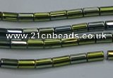 CHE762 15.5 inches 2*4mm tube plated hematite beads wholesale