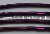 CHE763 15.5 inches 2*4mm tube plated hematite beads wholesale