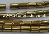 CHE768 15.5 inches 3*5mm tube plated hematite beads wholesale