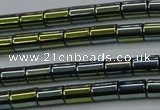 CHE769 15.5 inches 3*5mm tube plated hematite beads wholesale