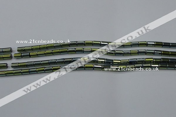 CHE769 15.5 inches 3*5mm tube plated hematite beads wholesale