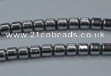 CHE774 15.5 inches 2*2mm drum plated hematite beads wholesale