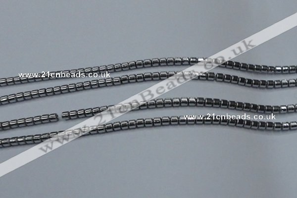 CHE774 15.5 inches 2*2mm drum plated hematite beads wholesale