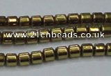 CHE776 15.5 inches 2*2mm drum plated hematite beads wholesale