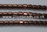 CHE777 15.5 inches 2*2mm drum plated hematite beads wholesale