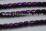 CHE778 15.5 inches 2*2mm drum plated hematite beads wholesale