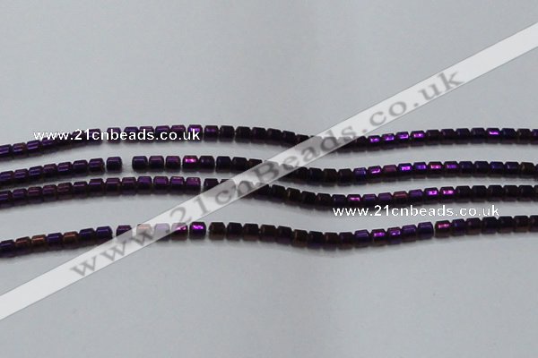 CHE778 15.5 inches 2*2mm drum plated hematite beads wholesale