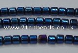 CHE781 15.5 inches 2*2mm drum plated hematite beads wholesale