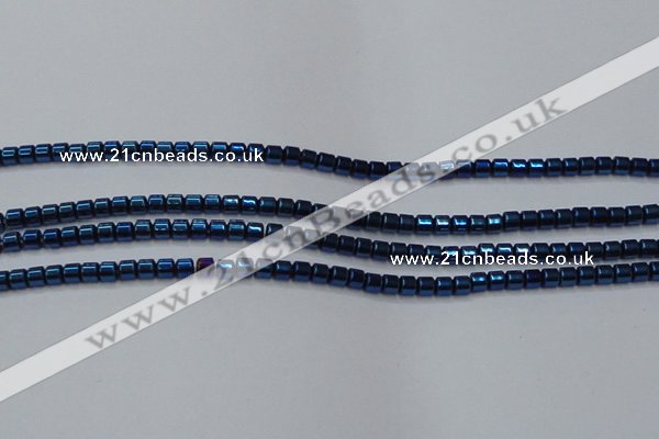 CHE781 15.5 inches 2*2mm drum plated hematite beads wholesale