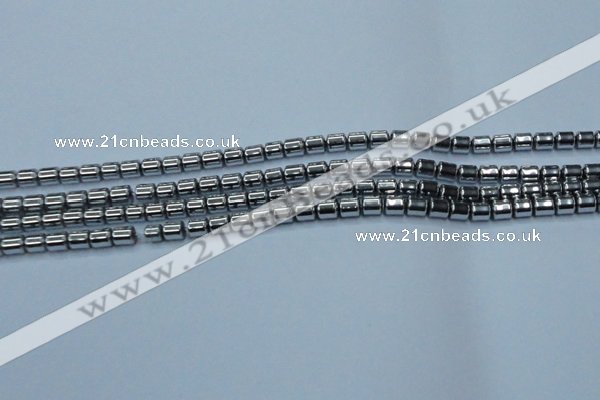 CHE786 15.5 inches 4*4.5mm drum plated hematite beads wholesale