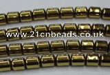 CHE787 15.5 inches 4*4.5mm drum plated hematite beads wholesale