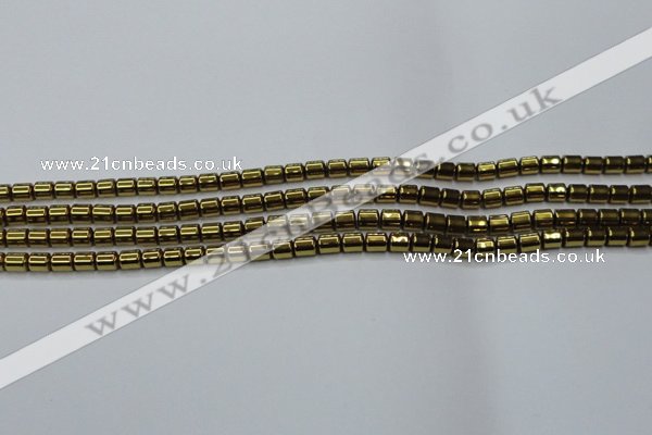 CHE787 15.5 inches 4*4.5mm drum plated hematite beads wholesale