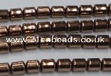 CHE788 15.5 inches 4*4.5mm drum plated hematite beads wholesale