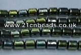 CHE789 15.5 inches 4*4.5mm drum plated hematite beads wholesale