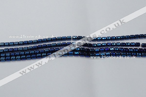 CHE791 15.5 inches 4*4.5mm drum plated hematite beads wholesale