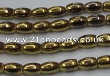 CHE795 15.5 inches 3*5mm rice plated hematite beads wholesale