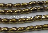 CHE795 15.5 inches 3*5mm rice plated hematite beads wholesale