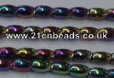 CHE796 15.5 inches 3*5mm rice plated hematite beads wholesale