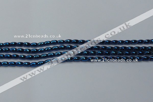 CHE799 15.5 inches 3*5mm rice plated hematite beads wholesale