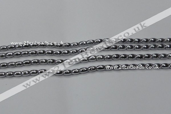 CHE801 15.5 inches 4*6mm rice plated hematite beads wholesale